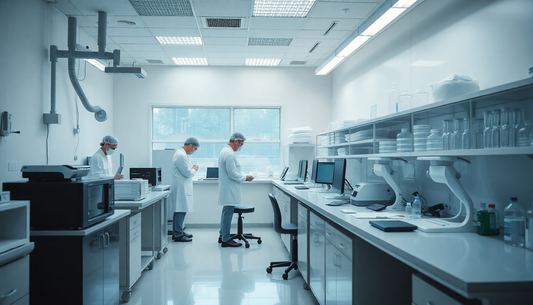 Scientists conducting the latest research on MK-2866 Ostarine in a modern laboratory setting