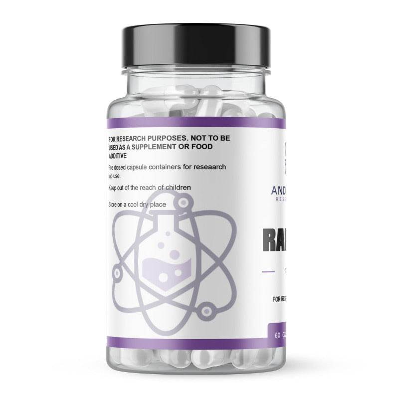 AndroNova Research Labs Rad-140 selective androgen receptor modulator capsules in a clear bottle