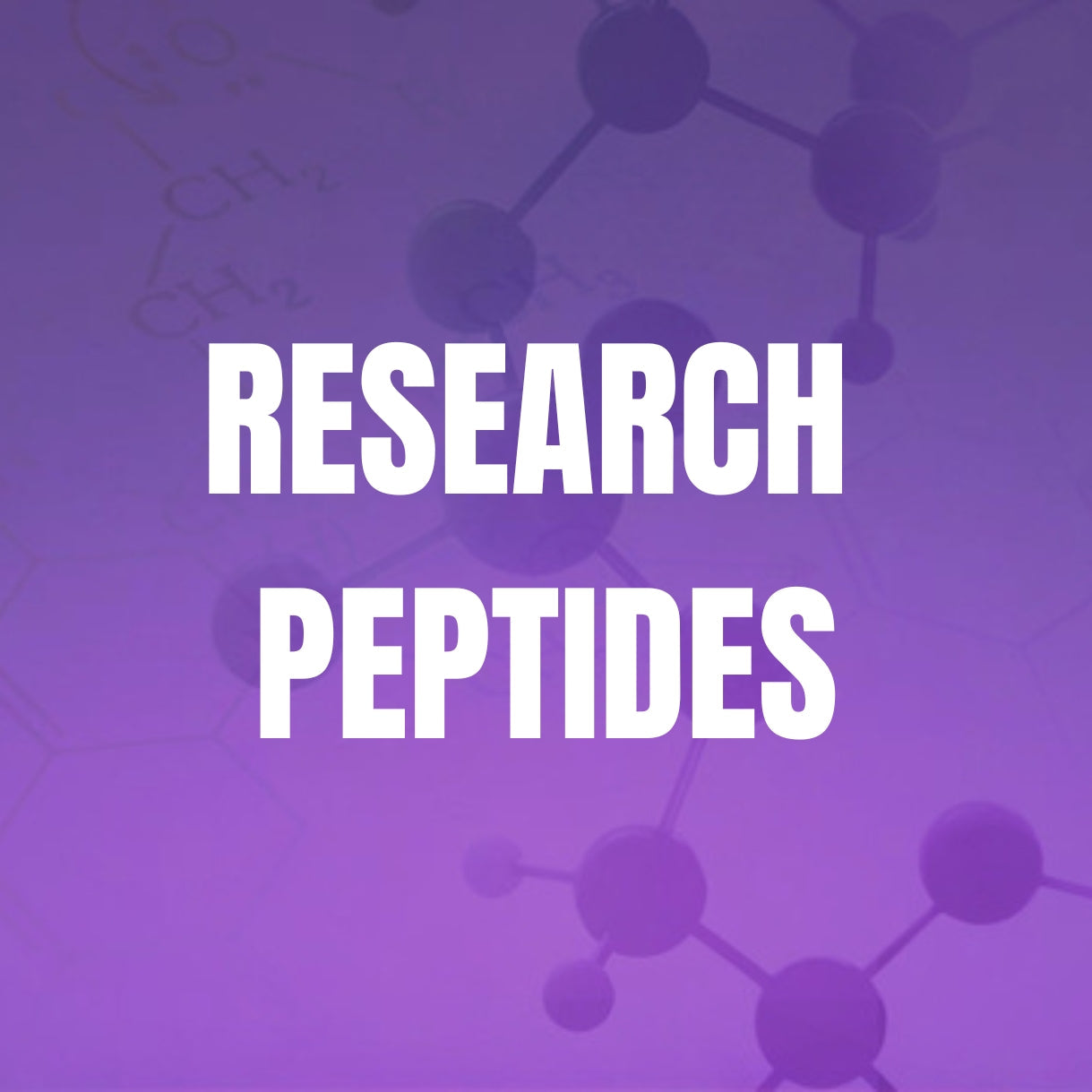 Research peptides molecular structure background with text highlighting buy research peptides online